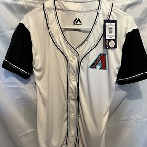 Majestic White and Black Kids Jersey